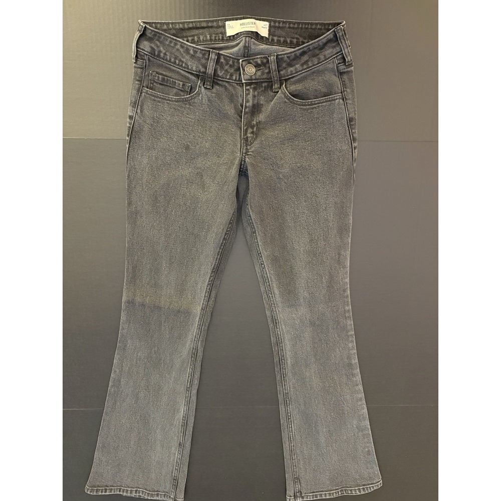 Hollister Women's Bootcut Slim Low Rise Charcoal Wash Stretch Denim Jeans 4R